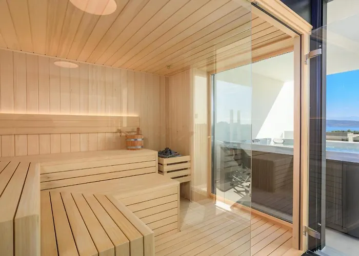 Villa Deluxe With Heated Pool, Whirpool, Sea View Near Beautiful Iii - By Traveler Tourist Agency Krk Id 2402 Krk Town