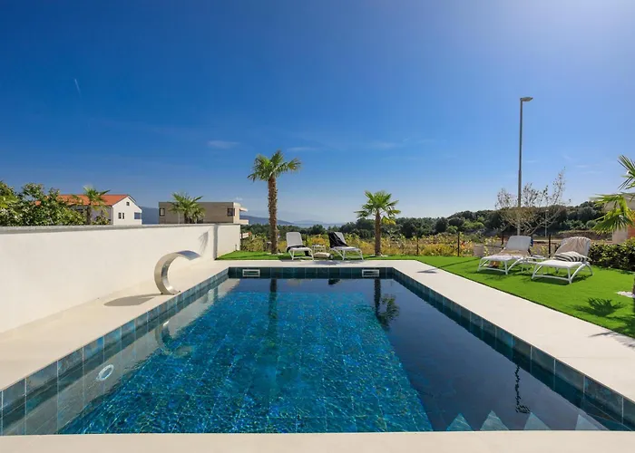 Deluxe With Heated Pool, Whirpool, Sea View Near Beautiful Iii - By Traveler Tourist Agency Krk Id 2402 Villa