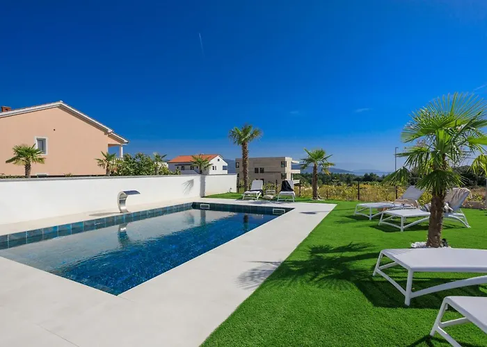 Deluxe With Heated Pool, Whirpool, Sea View Near Beautiful Iii - By Traveler Tourist Agency Krk Id 2402 Krk Town